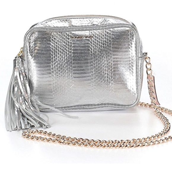 Victoria's Secret Handbags - Victoria's Secret Official Crossbody Bag in Silver
